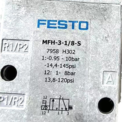 オリジナル工場 FESTO 電磁弁 MFH-3-1/8S シリーズ 0692 アルミニウムと銅オフセット印刷機用ライトグレー