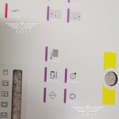 ホワイト カラー メムラン パネル シンボル 文字 ラベル ハイデルベルク SM102 印刷機 スチッカー 63*21.2 または 37*15.5CM サイズ