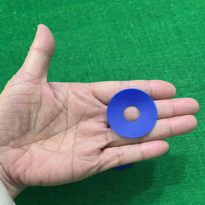 38 x 15 x 0.8mmの平らなゴム製吸盤の青い色度標準は形を大きさで分類する